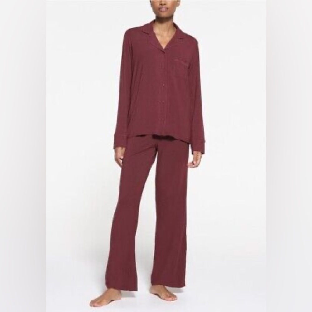 SKIMS long sleep set, OXBLOOD, XS